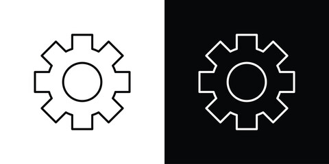 Poster - Settings icon. Simple element illustration. outline and flat symbol design