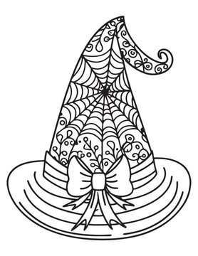 halloween coloring page, line art, Halloween illustration