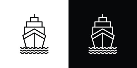 Poster - Ship icon. Simple element illustration. outline and flat symbol design