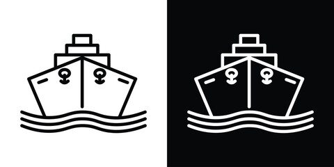 Poster - Ship icon. Simple element illustration. outline and flat symbol design