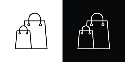 Poster - Shopping Bags icon. Simple element illustration. outline and flat symbol design