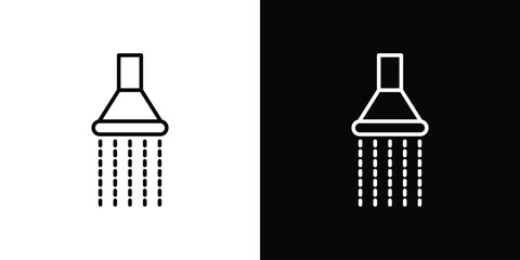 Fototapete - Shower down icon. Simple element illustration. outline and flat symbol design