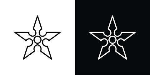 Aufkleber - Shuriken icon. Simple element illustration. outline and flat symbol design