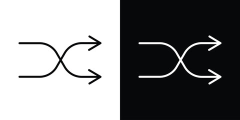 Poster - Shuffle icon. Simple element illustration. outline and flat symbol design