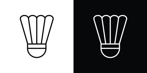 Poster - Shuttlecock icon. Simple element illustration. outline and flat symbol design