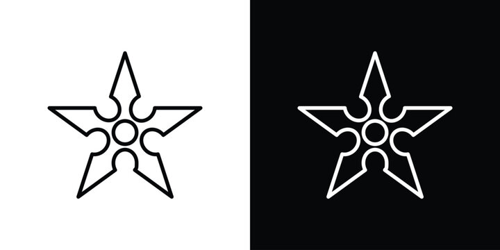 Shuriken icon. Simple element illustration. outline and flat symbol design