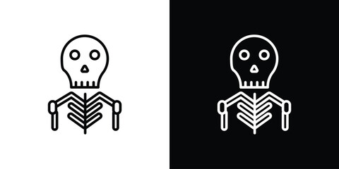 Poster - Skeleton icon. Simple element illustration. outline and flat symbol design