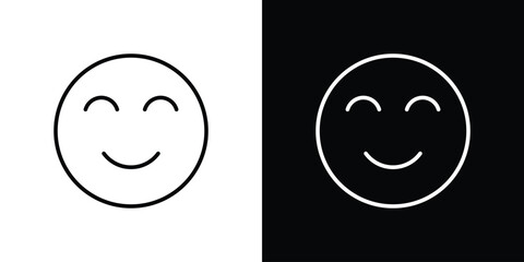 Poster - Smile icon. Simple element illustration. outline and flat symbol design