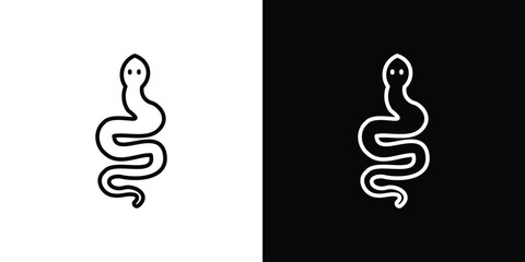Fototapete - Snake icon. Simple element illustration. outline and flat symbol design