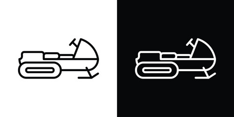 Poster - Snowmobile icon. Simple element illustration. outline and flat symbol design