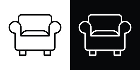 Poster - Sofa icon. Simple element illustration. outline and flat symbol design