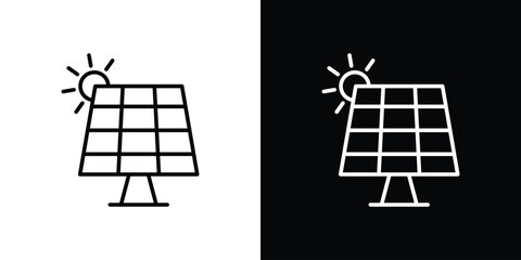 Poster - Solar panel icon. Simple element illustration. outline and flat symbol design