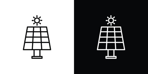 Poster - Solar panel icon. Simple element illustration. outline and flat symbol design
