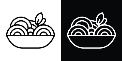Poster - Spaghetti pasta icon. Simple element illustration. outline and flat symbol design