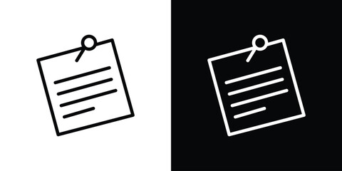 Poster - Sticky note icon. Simple element illustration. outline and flat symbol design