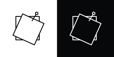 Fototapete - Sticky note icon. Simple element illustration. outline and flat symbol design