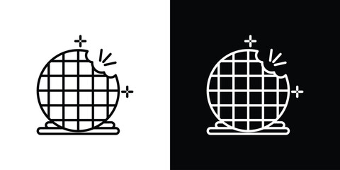 Fototapete - Stroopwafel cookies icon. Simple element illustration. outline and flat symbol design
