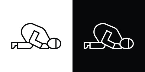 Fototapete - Sujud icon. Simple element illustration. outline and flat symbol design