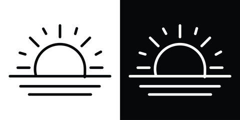 Poster - Sunrise icon. Simple element illustration. outline and flat symbol design