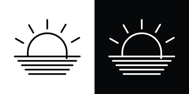 Sunrise icon. Simple element illustration. outline and flat symbol design