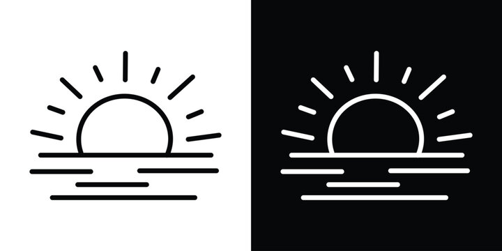 Sunrise icon. Simple element illustration. outline and flat symbol design