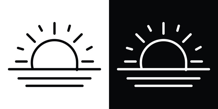 Sunrise icon. Simple element illustration. outline and flat symbol design