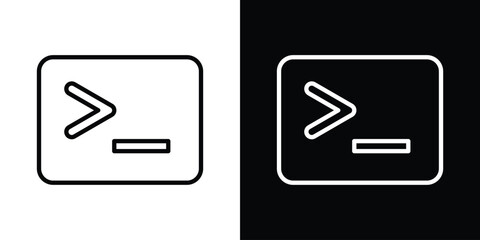 Poster - Terminal icon. Simple element illustration. outline and flat symbol design