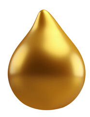 Poster - Golden shiny drop with smooth surface and reflective texture, bright and elegant liquid shape