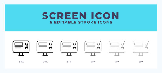 Aufkleber - Screen line icon. Thin line. Bold line. Vector illustration.