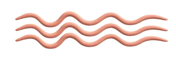 Poster - Wavy lines abstract design with soft texture and peach color on transparency background