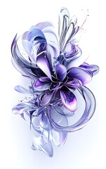 Poster - Stunning Abstract Design with Purple and Blue Flowing Shapes
