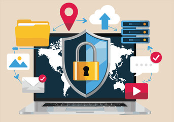 computer network concept  Vector Illustration
