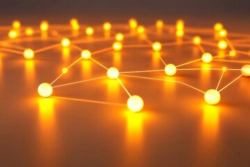 Aufkleber - 3D global network icon in smooth vector style, glowing connections and soft gradient background 