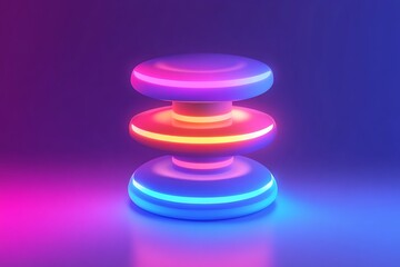 Aufkleber - 3D WiFi signal tower icon, neon glowing vector style with soft backgrounds and smooth metallic finish 