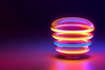 Aufkleber - 3D WiFi signal tower icon, neon glowing vector style with soft backgrounds and smooth metallic finish 