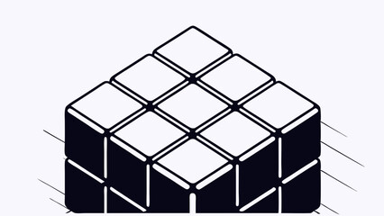 Poster - Vector minimalist design of three dimensional cube structure with sleek appearance