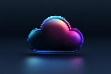 Aufkleber - Abstract 3D cloud storage icon in futuristic vector style, soft gradients and smooth edges, minimal tech background 