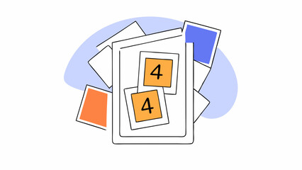 Poster - Vector Colorful stack of photo frames with numbers, showcasing creativity and fun