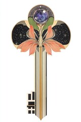 Wall Mural - Ornate Key key illustration celestial.