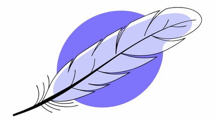 Poster - Vector beautiful single purple feather isolated transparency background, evoking sense of elegance