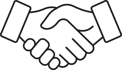 Poster - handshake line icon vector on white background.