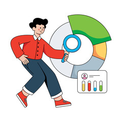 Wall Mural - a unique design illustration of business analysis