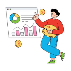 Wall Mural - a trendy design illustration of financial analyst