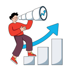 Wall Mural - conceptual flat design illustration of business vision