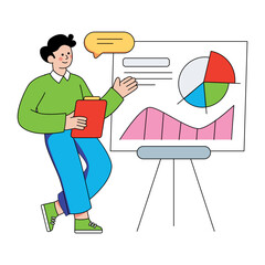 Wall Mural - a beautiful design illustration of business presentation