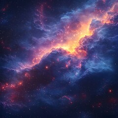 Poster - Cosmic galaxy inspired nebula with vibrant colors and energy