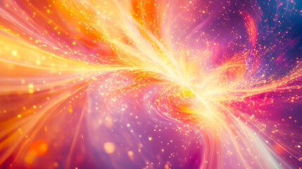 vivid cosmic swirl of colors and lights illustrating a vibrant explosion of energy in deep space