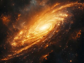 Poster - Cosmic Firestorm A Galactic Maelstrom of Energy and Light