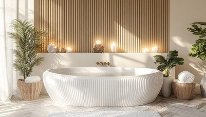 Fototapete - A modern showcase scene that features an abstract design rendered with white cobblestone blocks and encased in a golden square frame is ideal for presenting products in a visually appealing manner