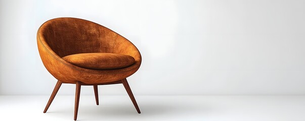 Poster - Minimalist modern wooden chair with Scandinavian inspired design